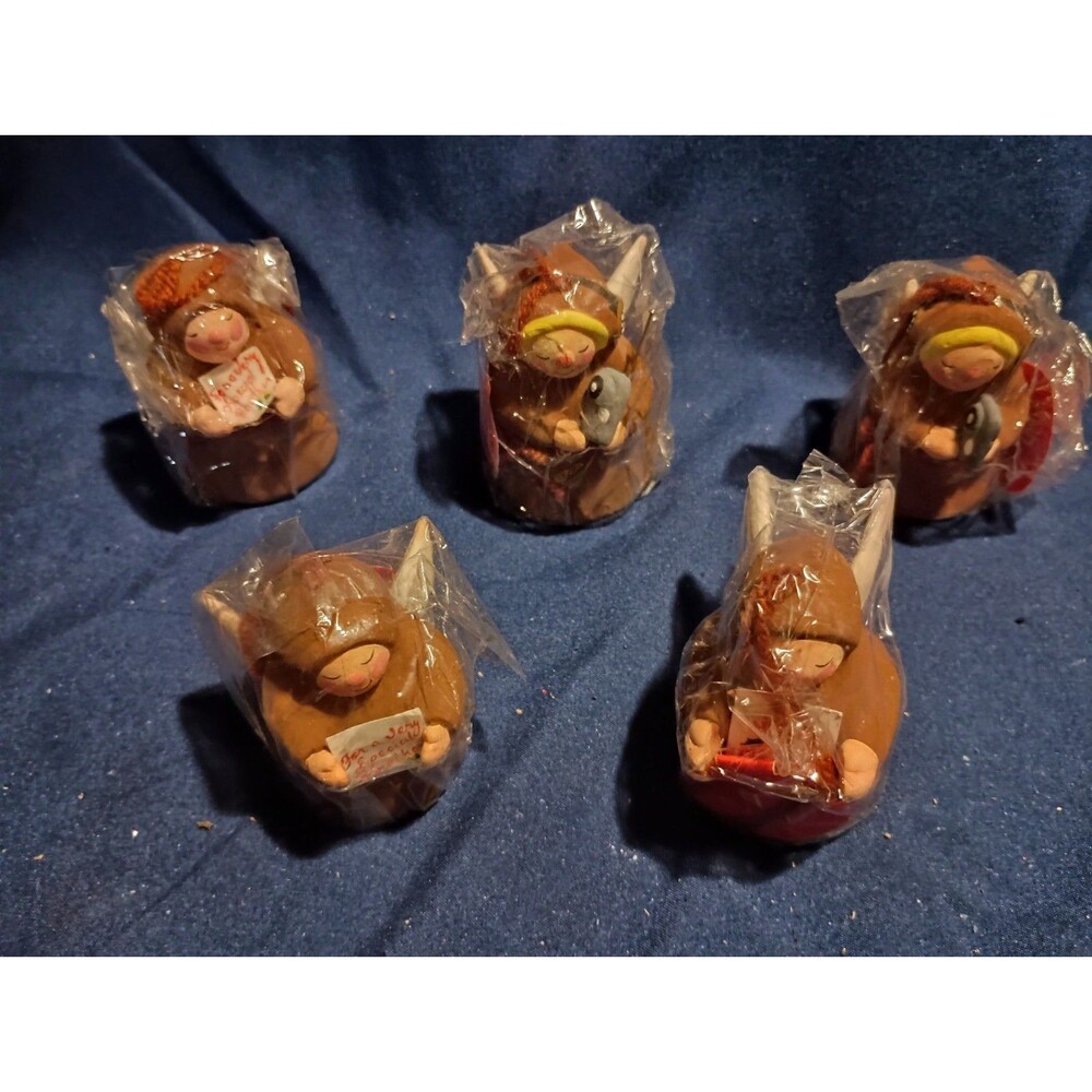 Vintage Monk Friar Ceramic Bell Ornament Figurines Hand Painted